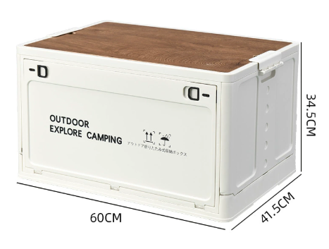 80L organizer berkemah dengan tutup kayu